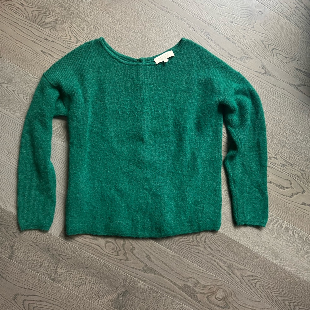 Sezane Gaspard Cardigan Jumper Sweater in Kelly Green